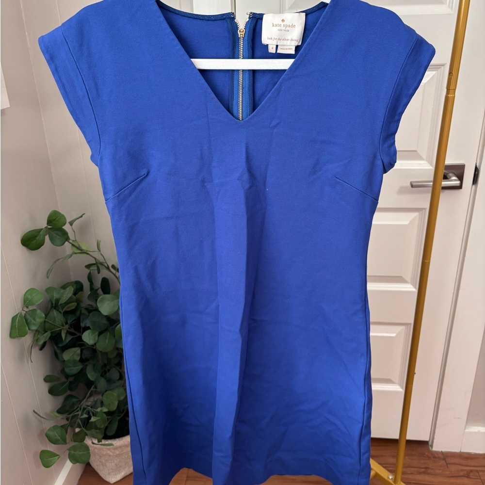 Kate Spade Blue Cap Sleeve Mini Dress - Picture 3 of 5